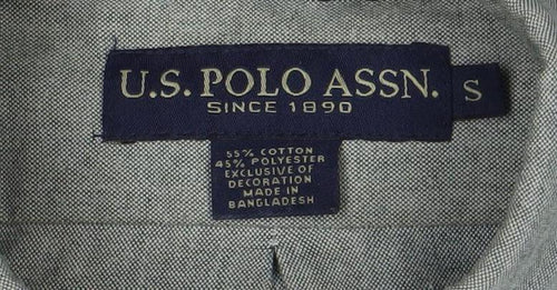 U.S. Polo Assn. Men's Grey Button-Down Long Sleeve Oxford Shirt Size S