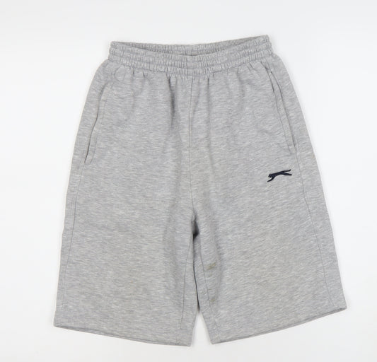 Slazenger Mens Grey XS Sweat Shorts Elastic Waist Activewear
