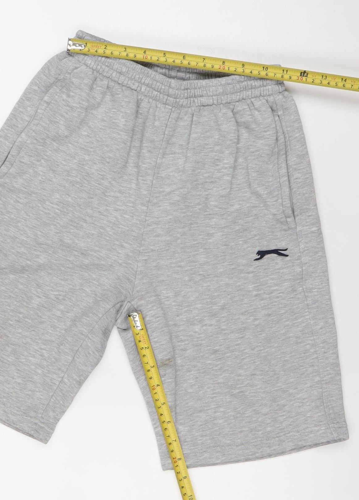 Slazenger Mens Grey XS Sweat Shorts Elastic Waist Activewear