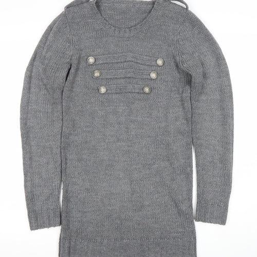 St Bernard Grey Knit Long Sleeve Women's Pullover Jumper Size 10