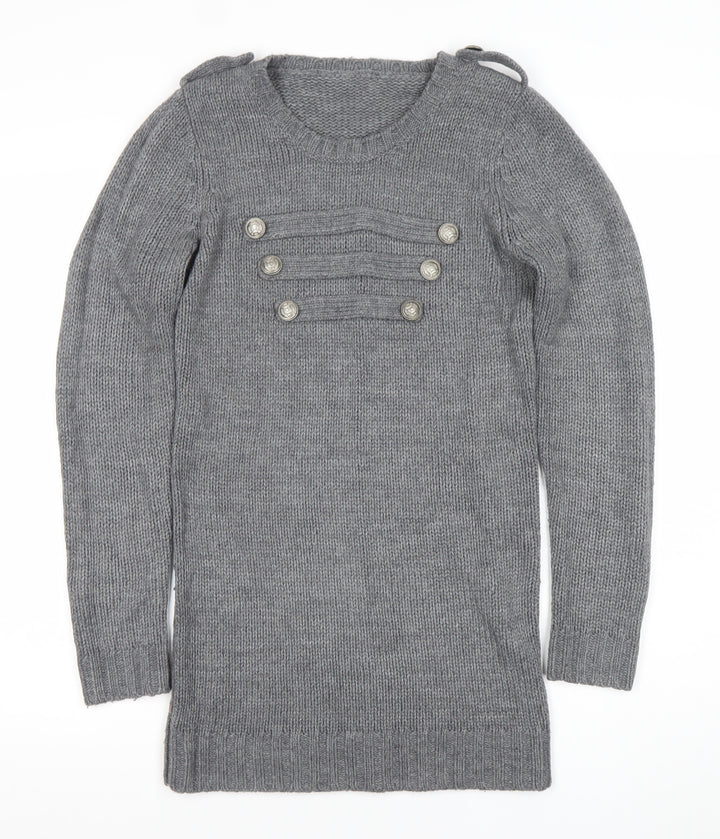 St Bernard Grey Knit Long Sleeve Women's Pullover Jumper Size 10