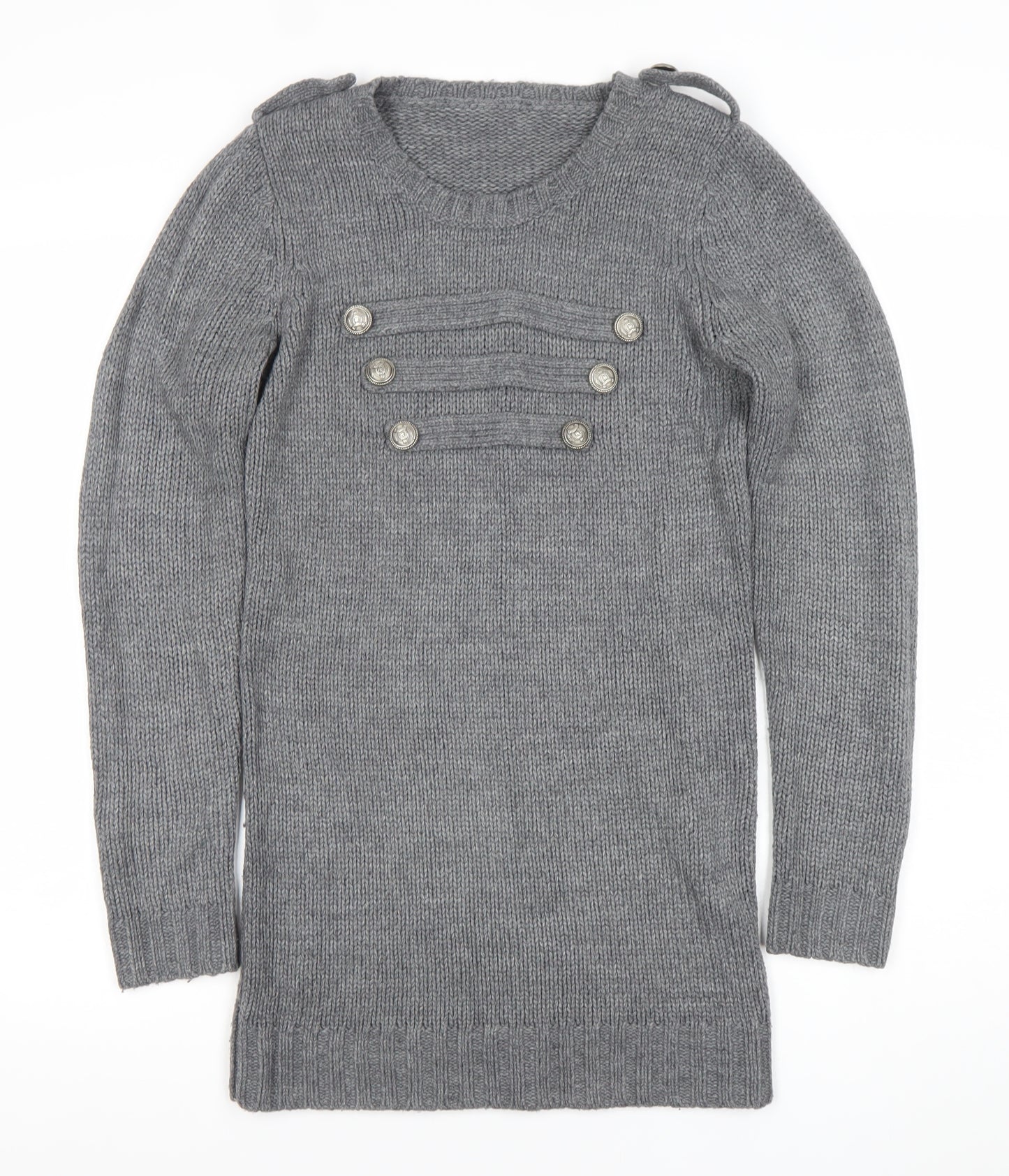 St Bernard Grey Knit Long Sleeve Women's Pullover Jumper Size 10