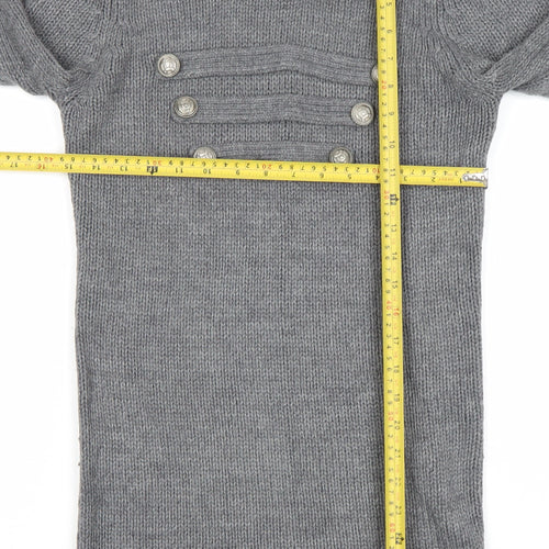 St Bernard Grey Knit Long Sleeve Women's Pullover Jumper Size 10