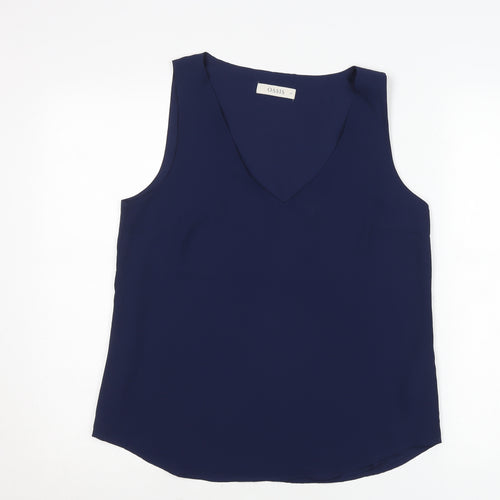 Oasis Women's Blue Sleeveless V-Neck Blouse Size 12