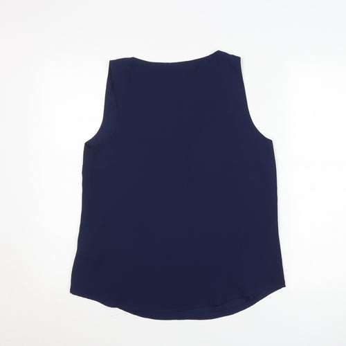 Oasis Women's Blue Sleeveless V-Neck Blouse Size 12