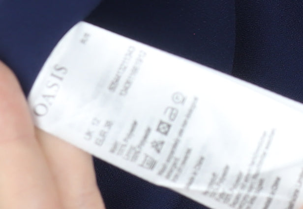 Oasis Women's Blue Sleeveless V-Neck Blouse Size 12