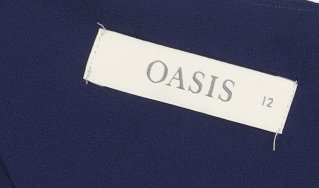 Oasis Women's Blue Sleeveless V-Neck Blouse Size 12