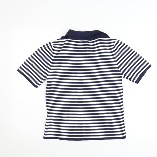 Twist Women’s Blue White Striped Polo Shirt Size 10