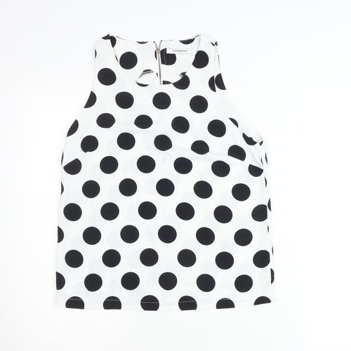 Glamorous Women White Polka Dot Sleeveless Tank Top M
