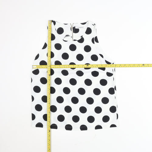 Glamorous Women White Polka Dot Sleeveless Tank Top M