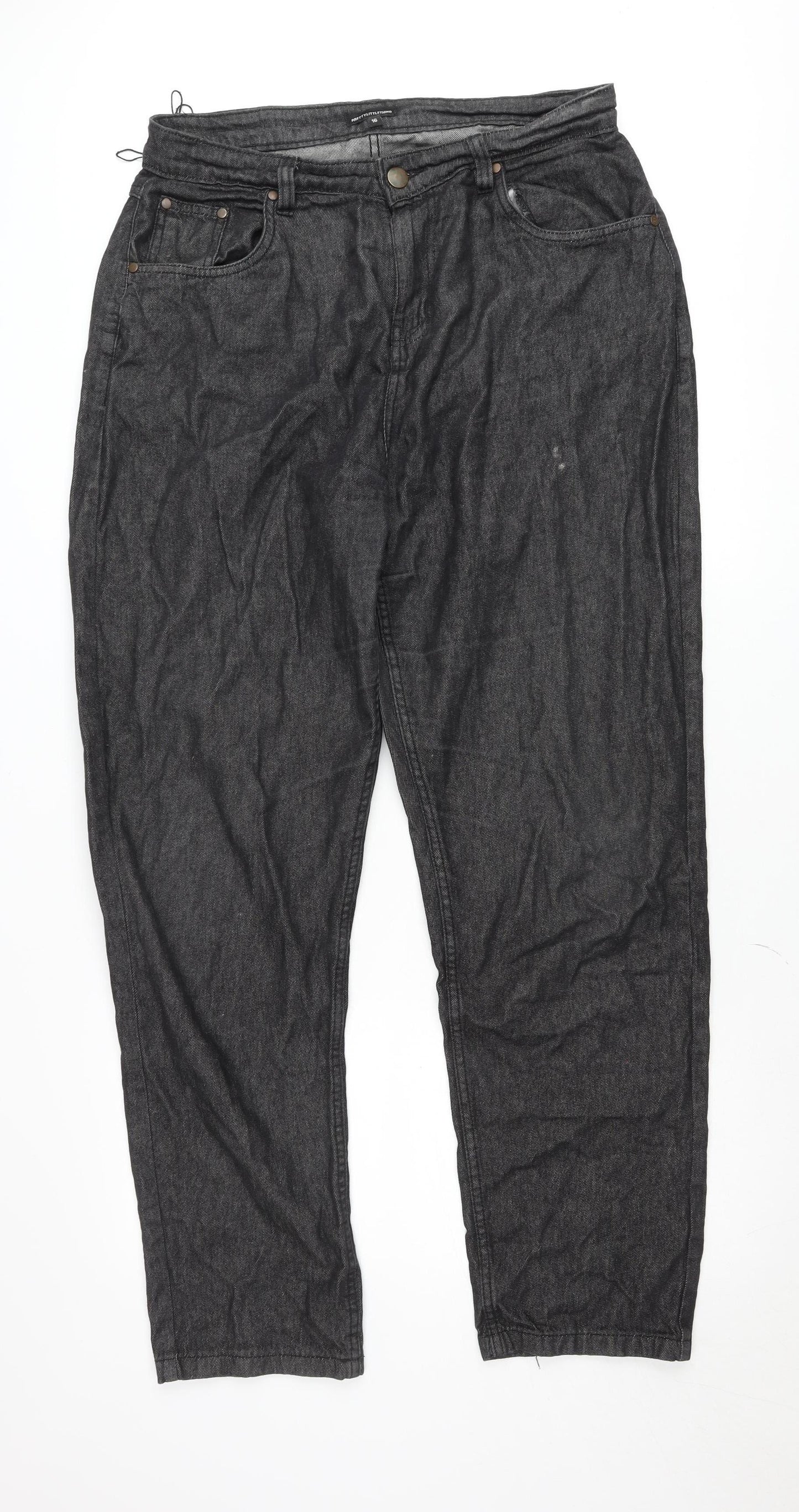 PrettyLittleThing Women’s Black Size 16 Straight Jeans