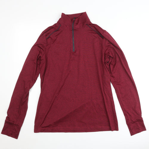 Crivit Mens Red 1/2 Zip Athletic Sweatshirt M Lightweight Pullover