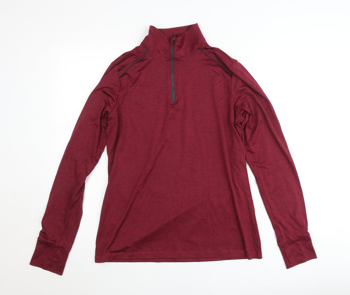 Crivit Mens Red 1/2 Zip Athletic Sweatshirt M Lightweight Pullover