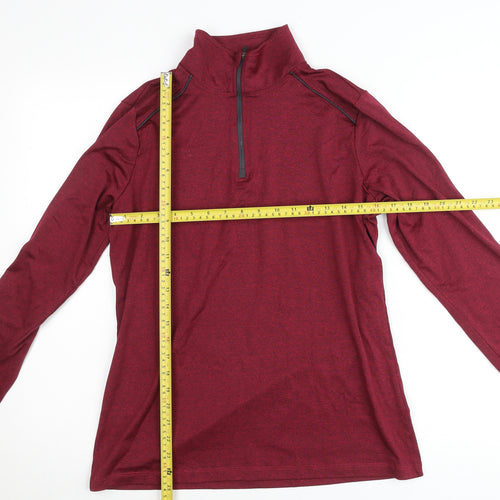 Crivit Mens Red 1/2 Zip Athletic Sweatshirt M Lightweight Pullover