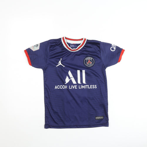 Jordan PSG Boys Blue Messi 30 Football Jersey T-Shirt Size 8 Years