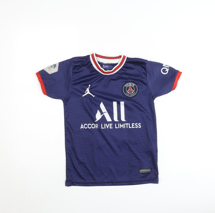 Jordan PSG Boys Blue Messi 30 Football Jersey T-Shirt Size 8 Years