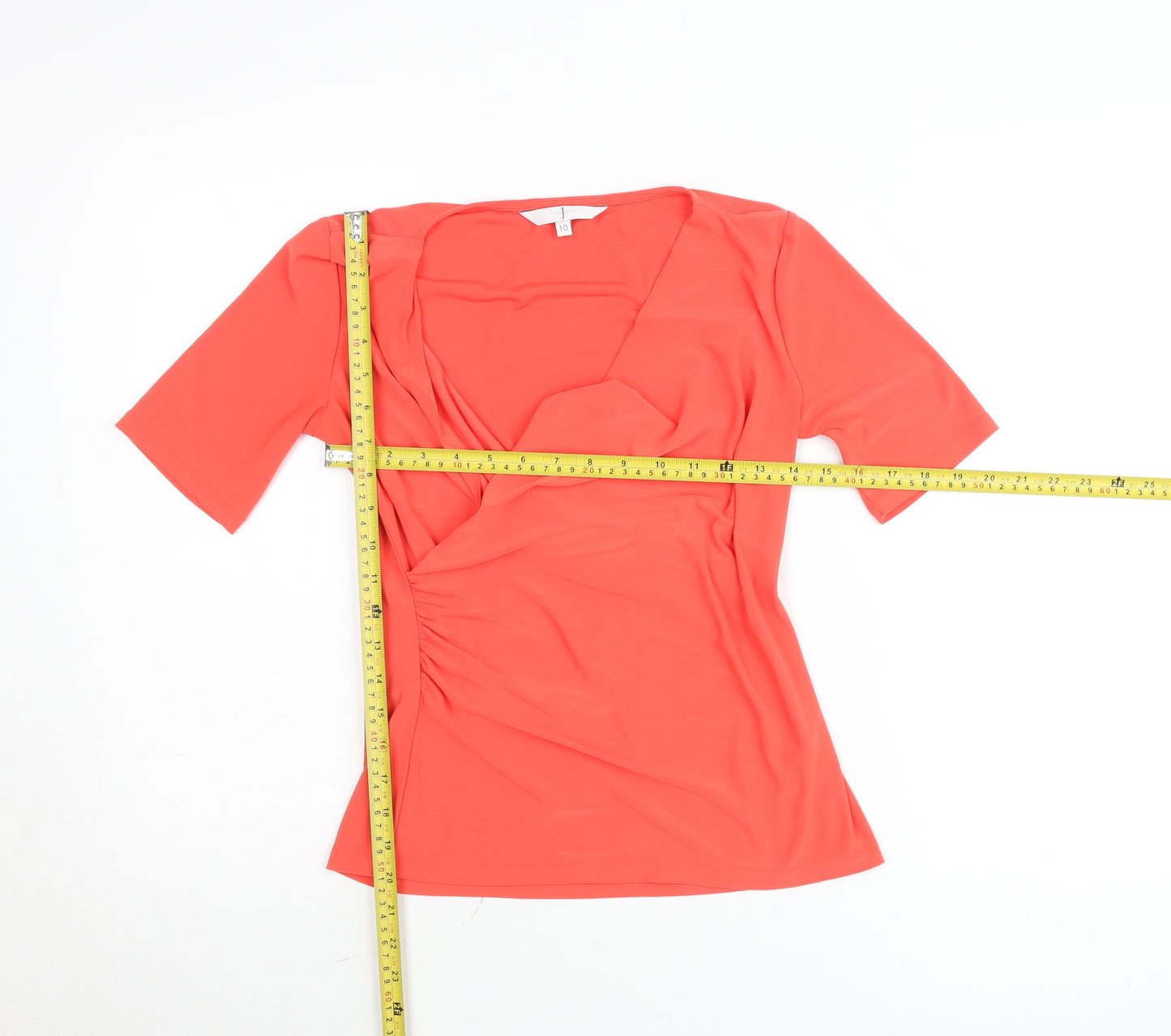 Jasper Conran Women’s Red Wrap Blouse Size 10 Short Sleeve