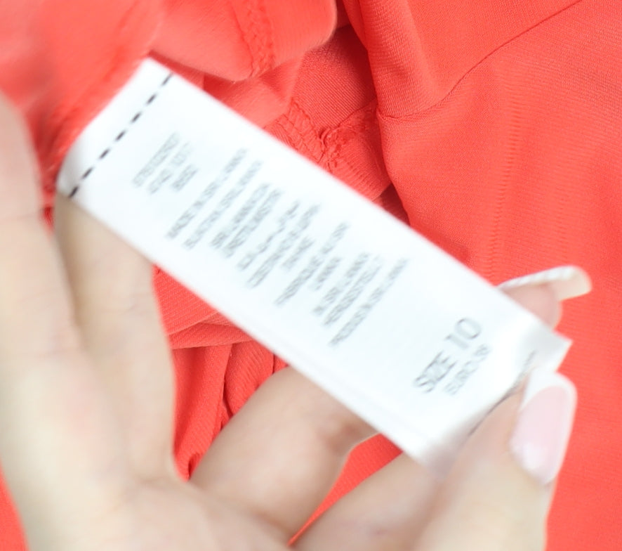 Jasper Conran Women’s Red Wrap Blouse Size 10 Short Sleeve