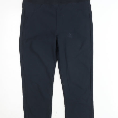 Freequent Womens Black Cropped Slim Fit Stretch Trousers Size 14