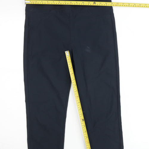 Freequent Womens Black Cropped Slim Fit Stretch Trousers Size 14