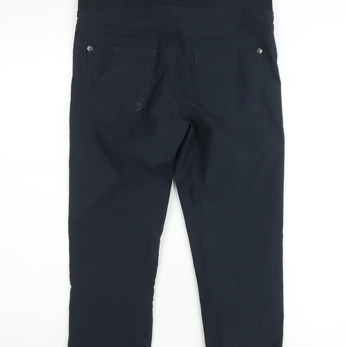 Freequent Womens Black Cropped Slim Fit Stretch Trousers Size 14