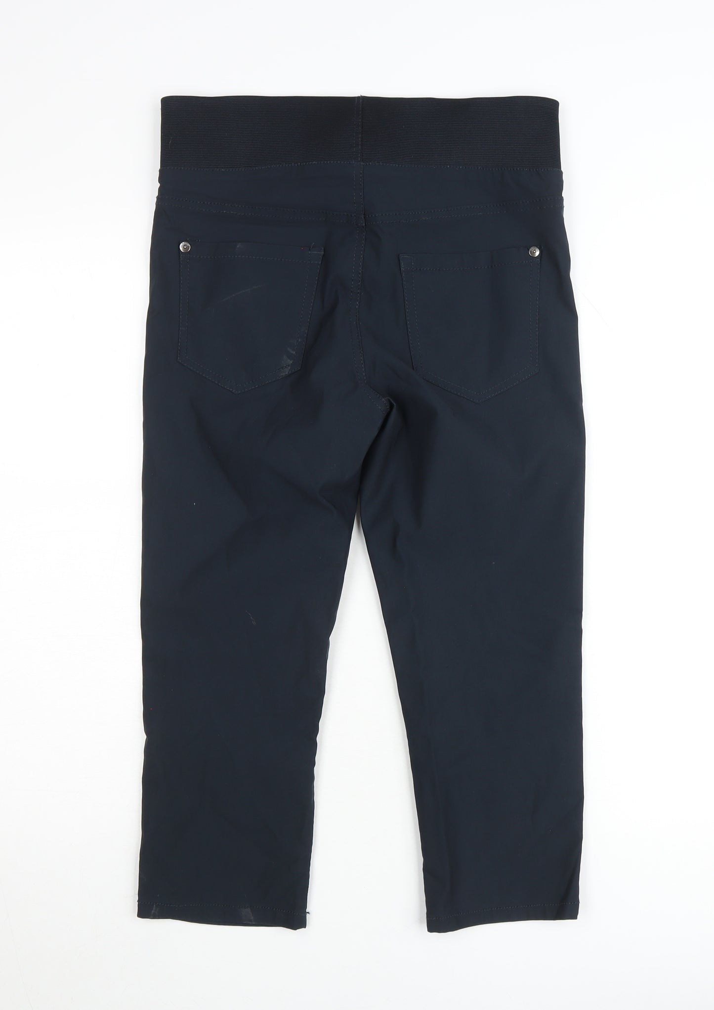 Freequent Womens Black Cropped Slim Fit Stretch Trousers Size 14