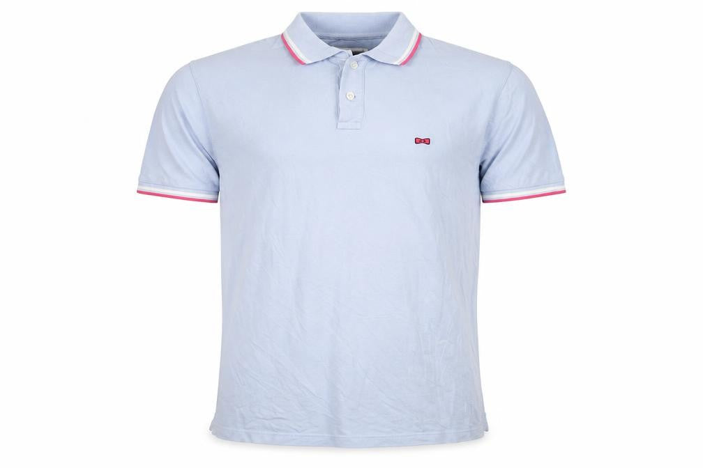Eden Park Men's Blue Cotton Polo Shirt L Collared Short Sleeve