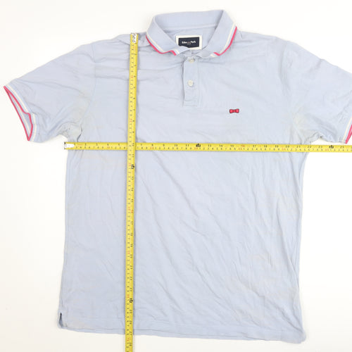 Eden Park Men's Blue Cotton Polo Shirt L Collared Short Sleeve