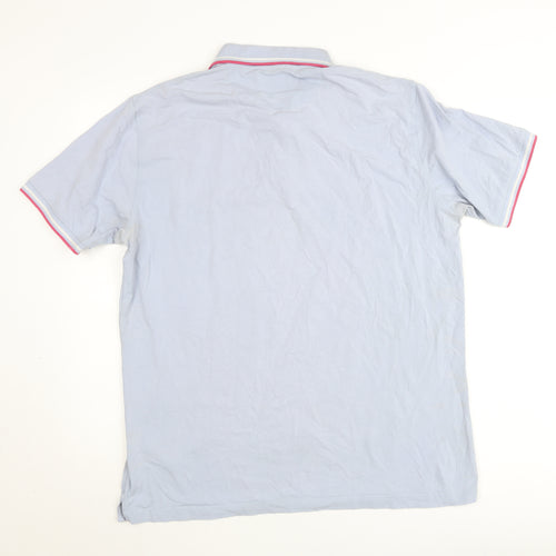 Eden Park Men's Blue Cotton Polo Shirt L Collared Short Sleeve