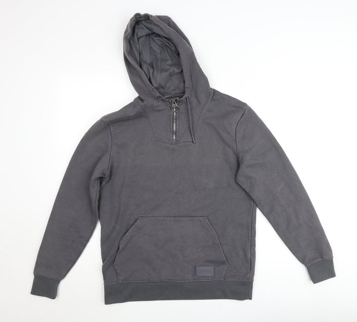 Lonsdale Women’s Grey Half Zip Hoodie Size 8 Small Pullover Sweatshirt