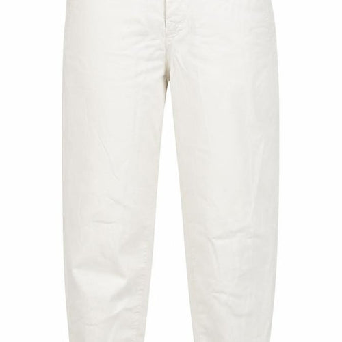 ZARA Women Ivory Tapered Cotton Stretch Jeans Size 8 Regular