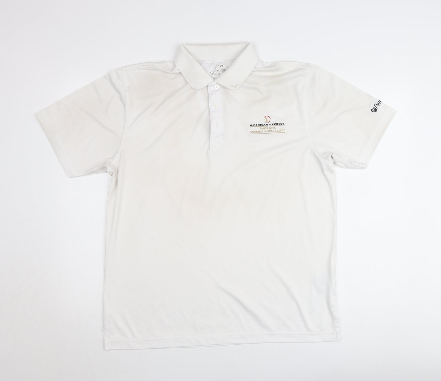 Ahead Men’s White Golf Polo Shirt Size M Lightweight Moisture Wicking