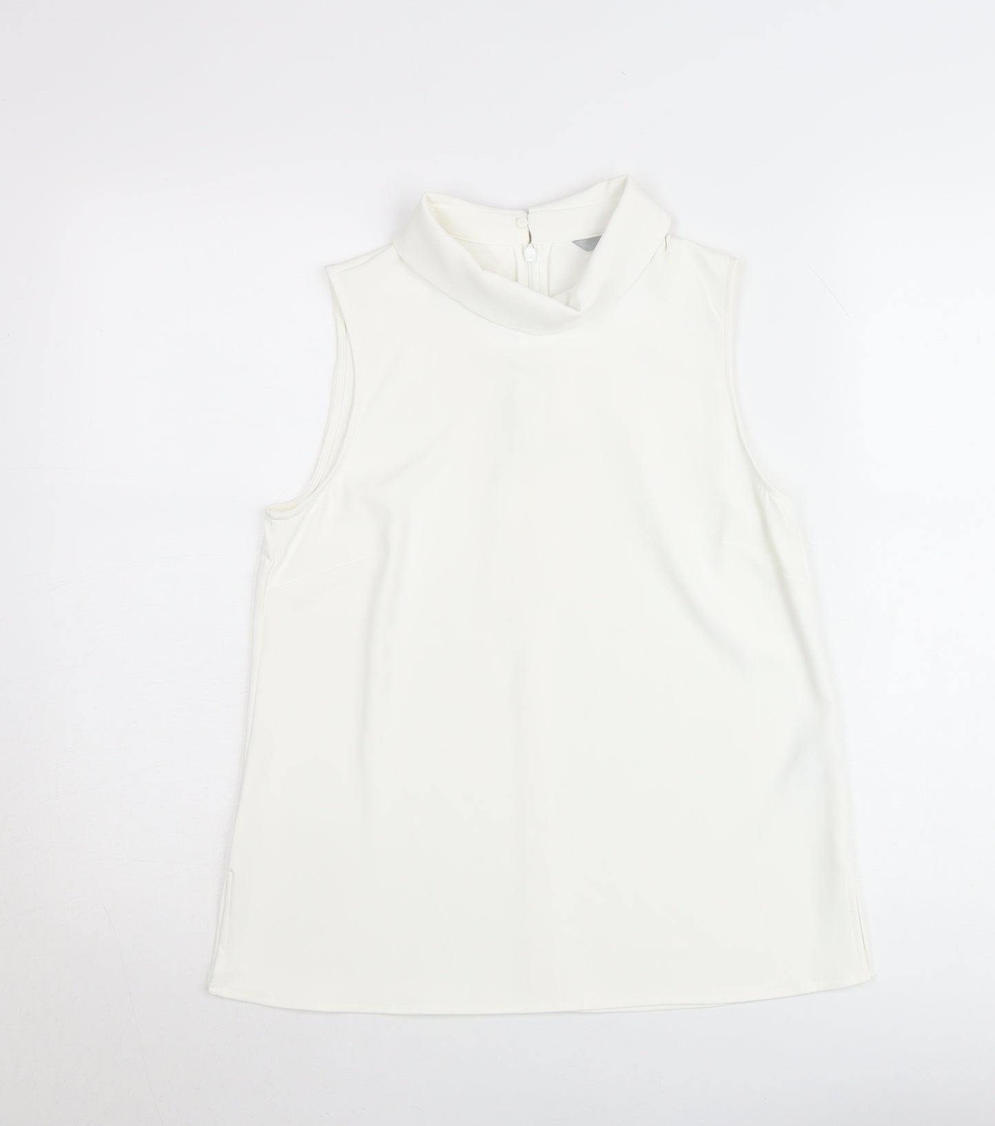 H&M Women's White High Neck Sleeveless Blouse Size 10