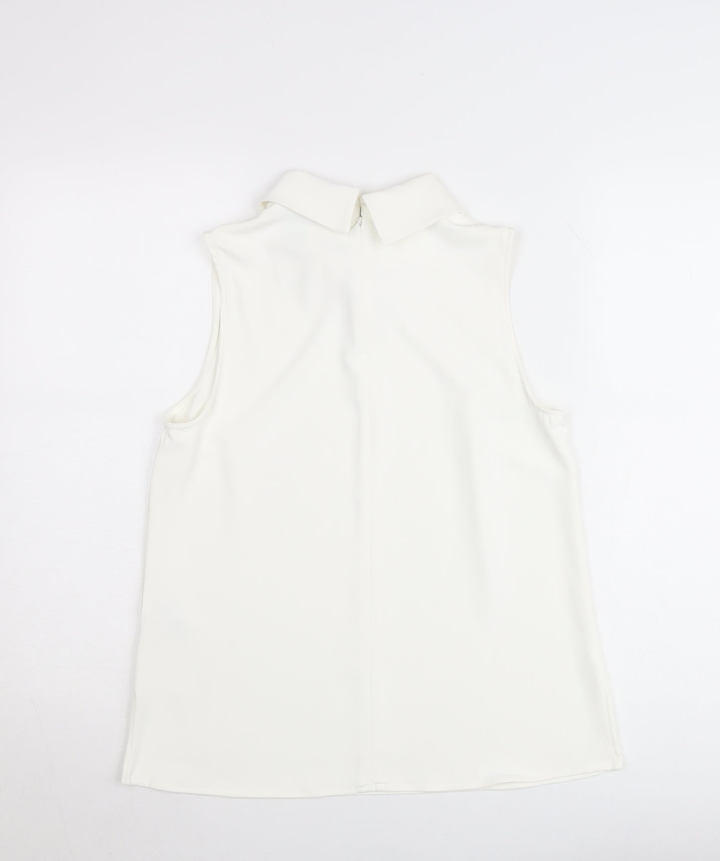 H&M Women's White High Neck Sleeveless Blouse Size 10
