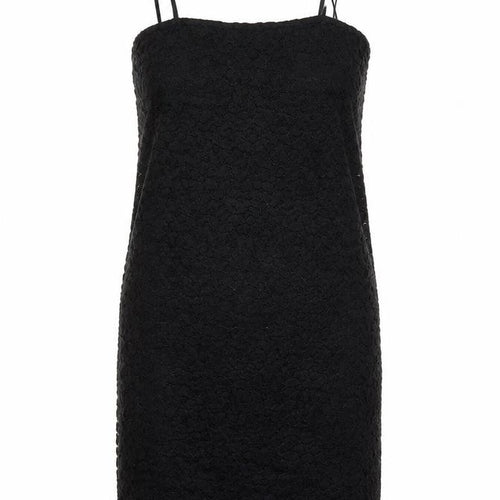 Zara Women Black Lace Bodycon Dress Size 12 Sleeveless Knee Length