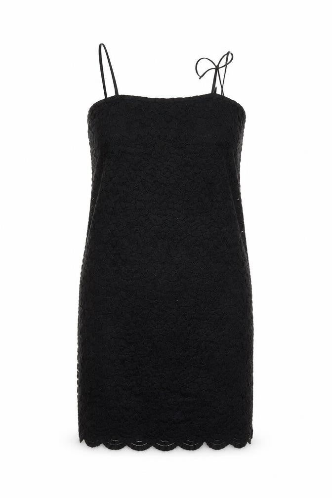 Zara Women Black Lace Bodycon Dress Size 12 Sleeveless Knee Length