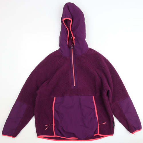 Helen Steele x Dunnes Stores Purple Fleece Hoodie Women's M 1/2 Zip Hooded Pullover