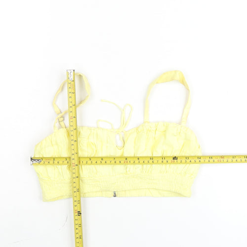 Oh Polly Women’s Yellow Camisole Crop Top UK 10 Summer Zip Back