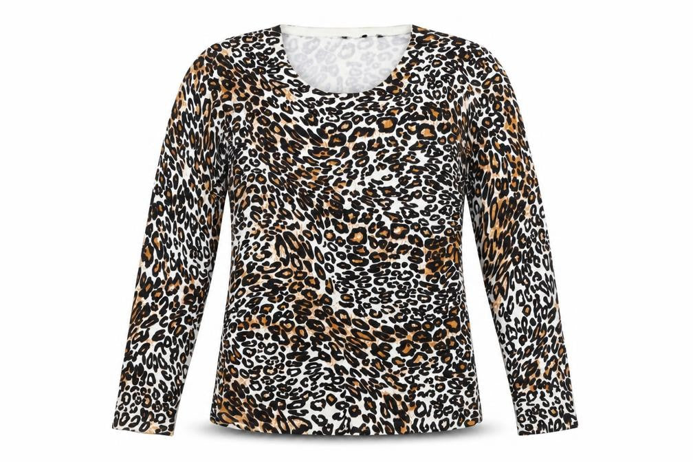 Front view of YOU YOU women’s multicoloured leopard print long sleeve jumper m