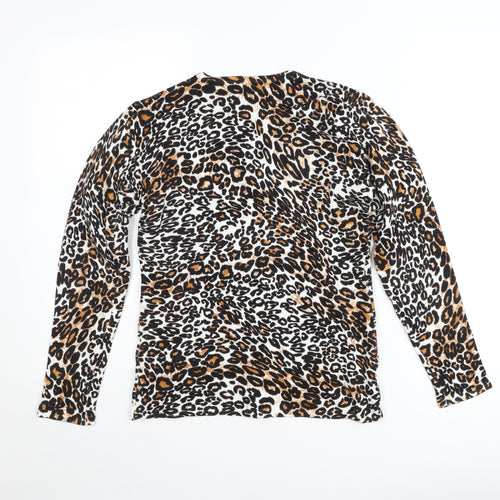 YOU YOU Womens Multicoloured Leopard Print Long Sleeve Pullover Jumper M