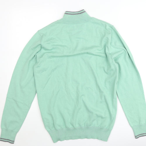 Padraig Harrington Men's Green 1/4 Zip Sweatshirt Small Cotton Blend