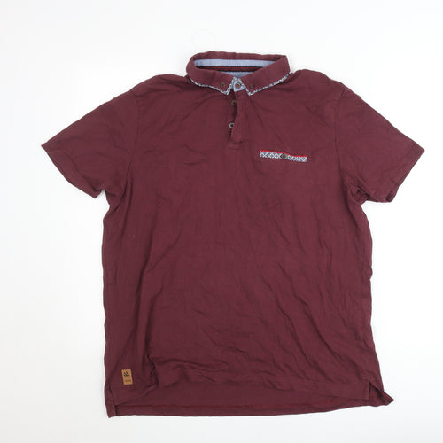 CENTERED Red Men's XL Short Sleeve Cotton Polo Shirt