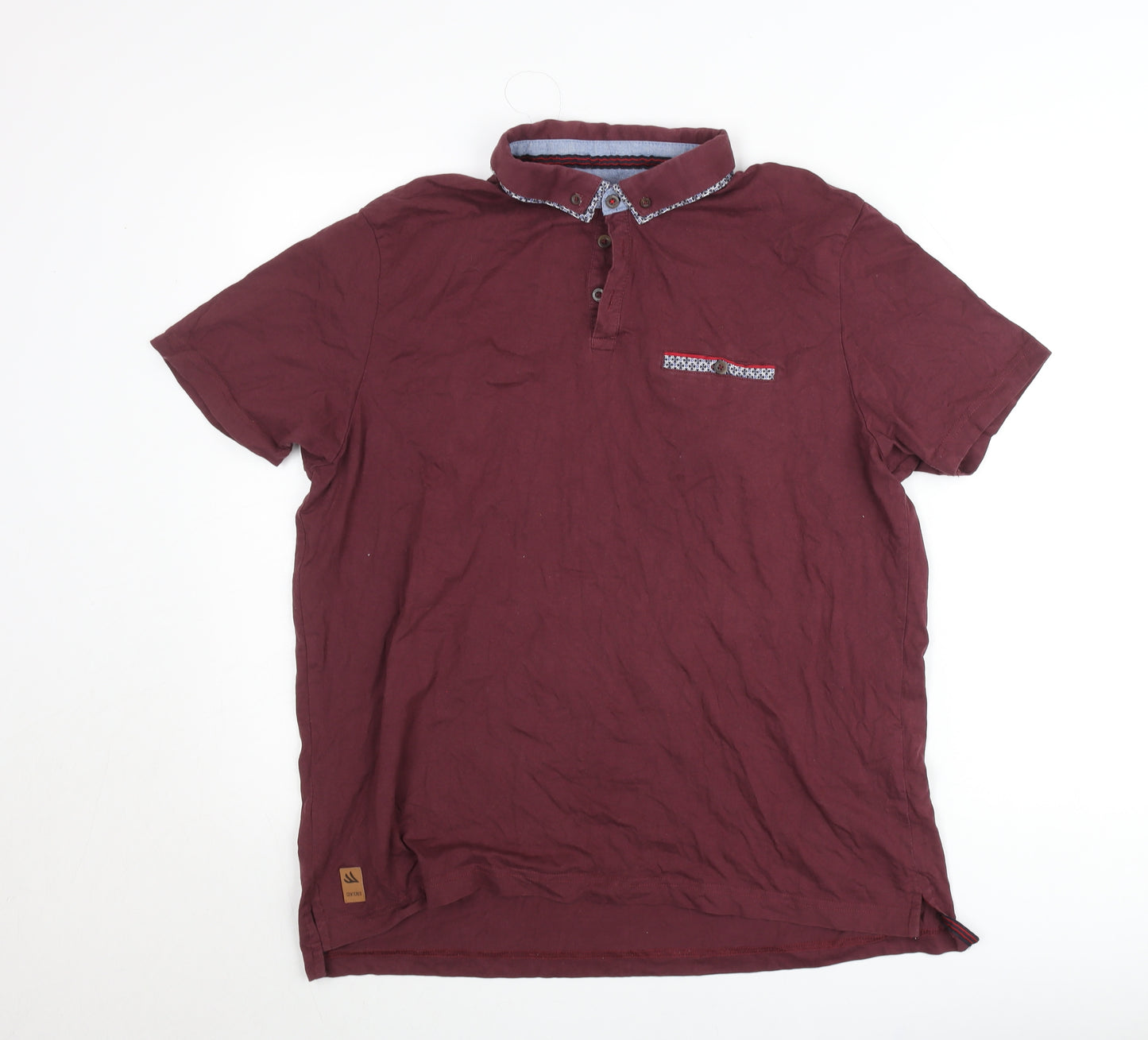 CENTERED Red Men's XL Short Sleeve Cotton Polo Shirt
