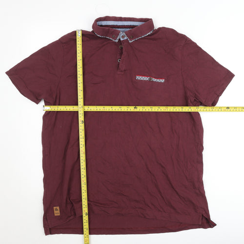 CENTERED Red Men's XL Short Sleeve Cotton Polo Shirt