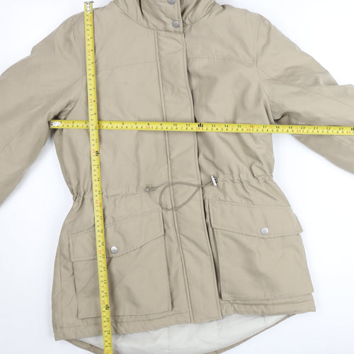 ONLY Womens Beige Fur Trim Hooded Parka Coat XS