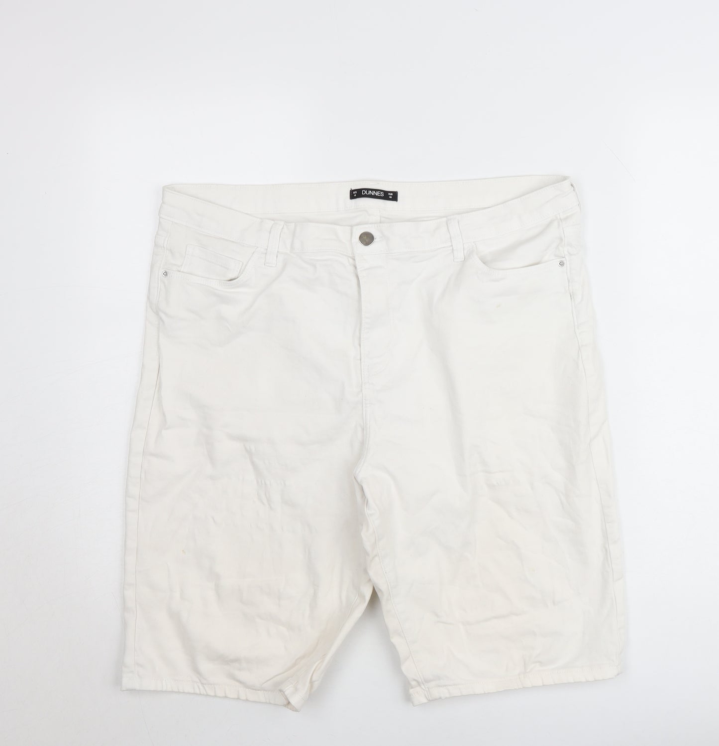 Dunnes Men’s White Chino Shorts Size 46 Regular Fit Cotton