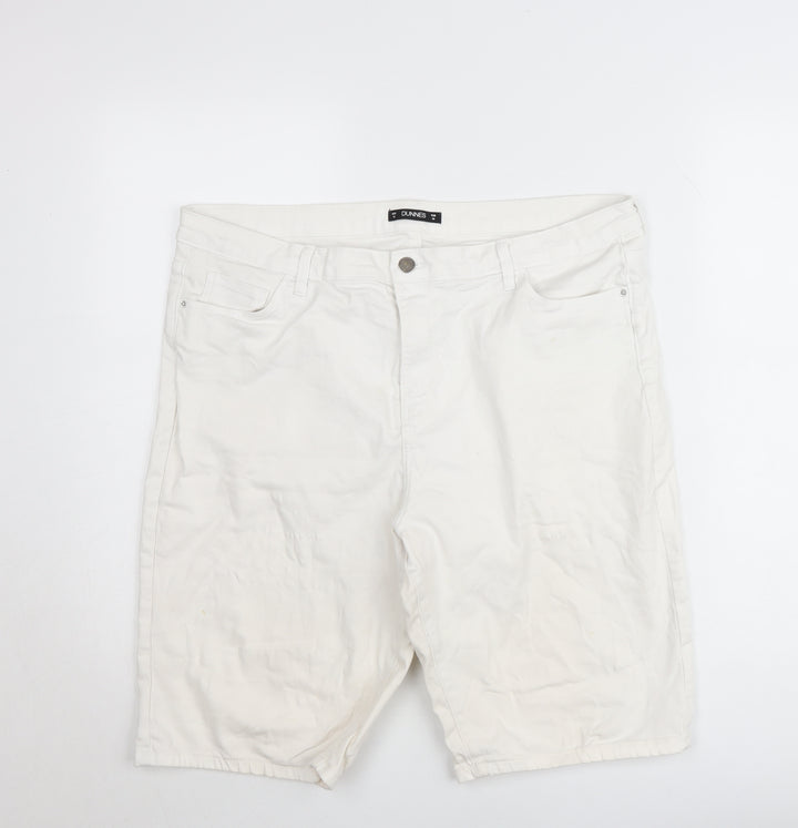 Dunnes Men’s White Chino Shorts Size 46 Regular Fit Cotton