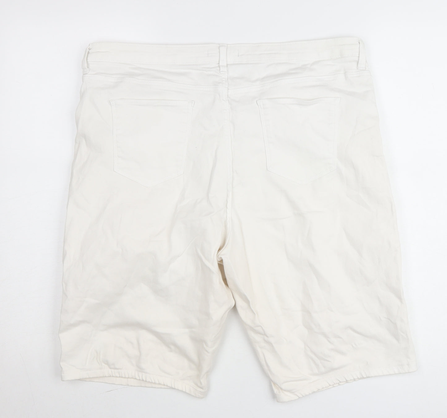 Dunnes Men’s White Chino Shorts Size 46 Regular Fit Cotton