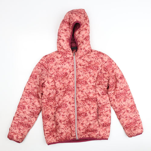 Deeperts Girls Pink Hooded Puffer Jacket 12-13 Years Winter Coat