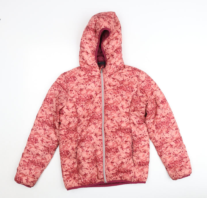 Deeperts Girls Pink Hooded Puffer Jacket 12-13 Years Winter Coat